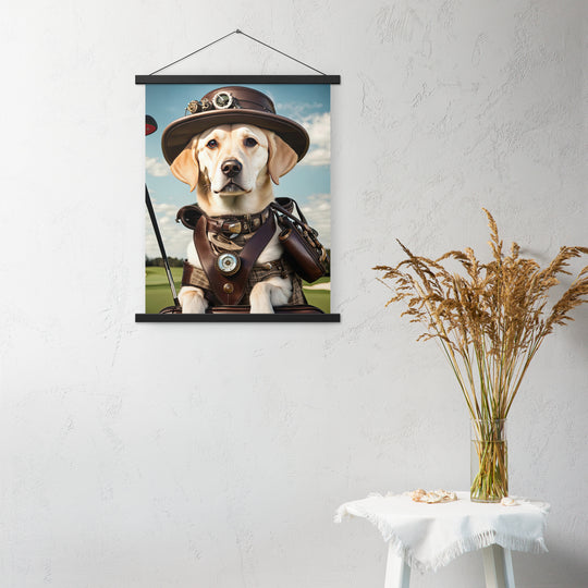 Poster with hangers-Labrador Retriever Golfer V20