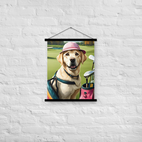 Poster with hangers-Labrador Retriever Golfer V19