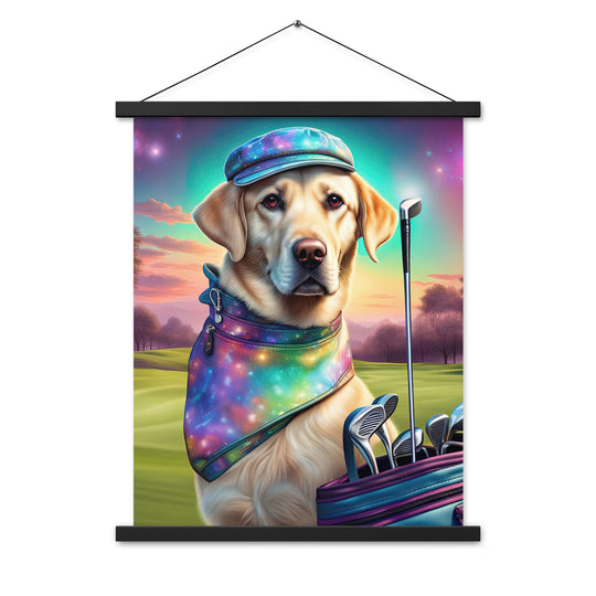 Poster with hangers-Labrador Retriever Golfer V21