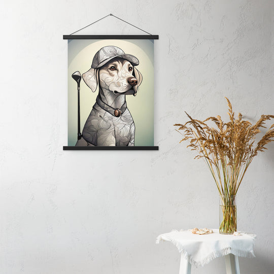 Poster with hangers-Labrador Retriever Golfer V22