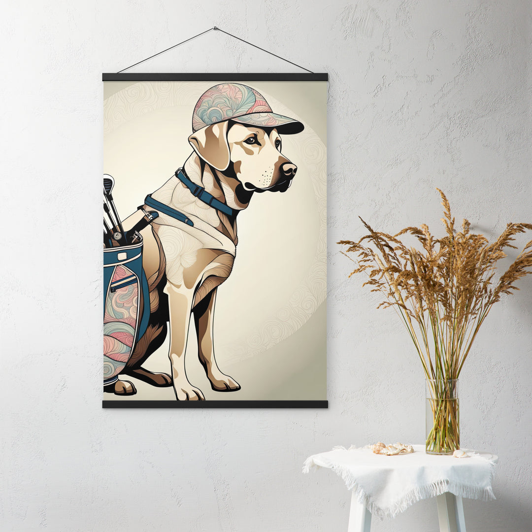 Poster with hangers-Labrador Retriever Golfer