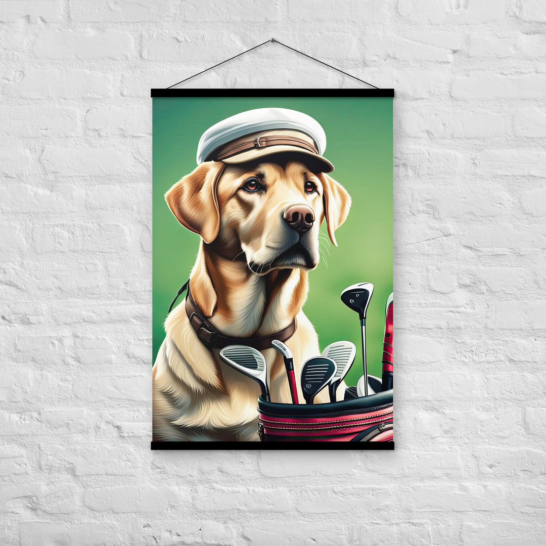 Poster with hangers-Labrador Retriever Golfer V3