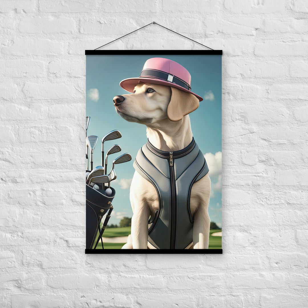 Poster with hangers-Labrador Retriever Golfer V4