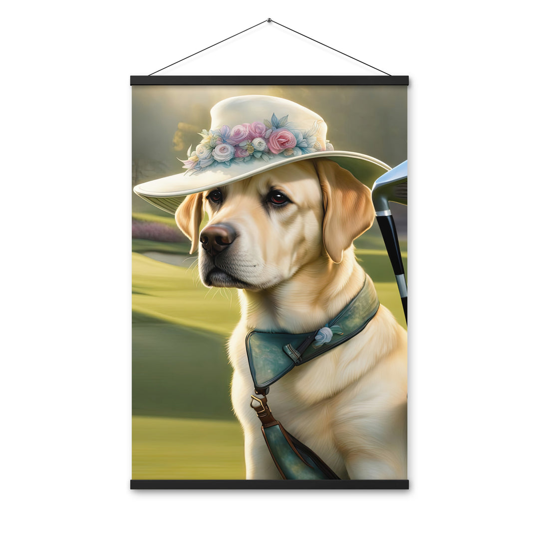 Poster with hangers-Labrador Retriever Golfer V5