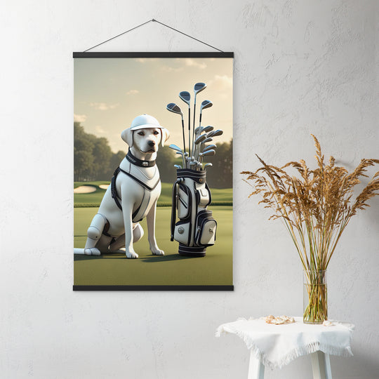 Poster with hangers-Labrador Retriever Golfer V6