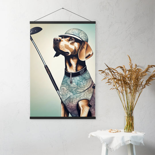 Poster with hangers-Labrador Retriever Golfer V8