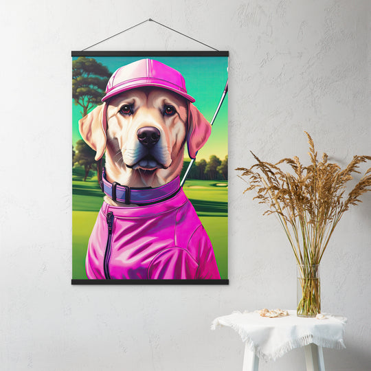 Poster with hangers-Labrador Retriever Golfer V16