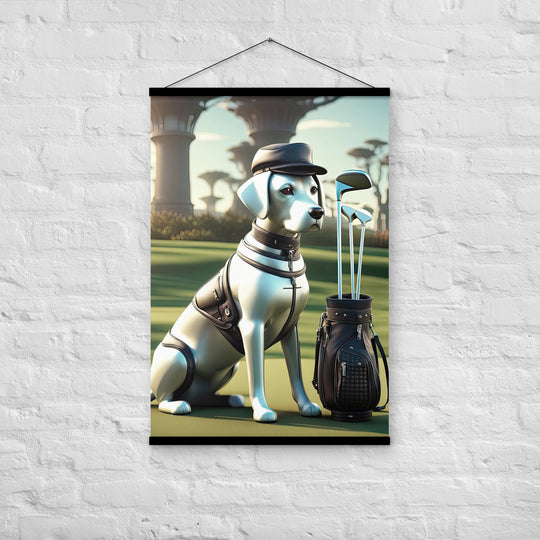 Poster with hangers-Labrador Retriever Golfer V18