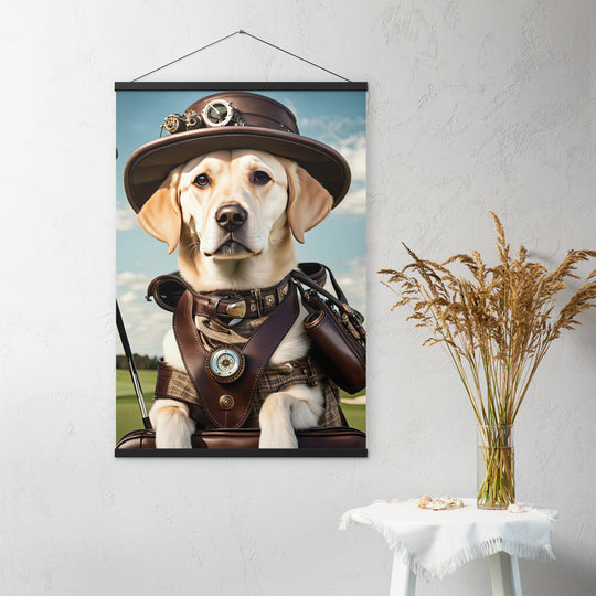 Poster with hangers-Labrador Retriever Golfer V20