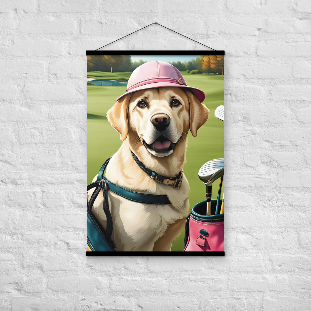 Poster with hangers-Labrador Retriever Golfer V19