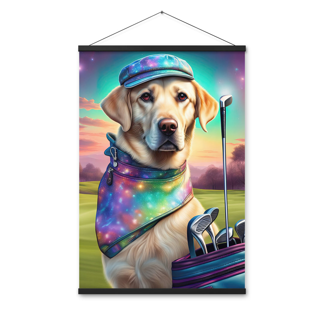 Poster with hangers-Labrador Retriever Golfer V21