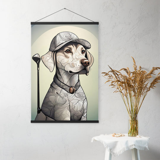 Poster with hangers-Labrador Retriever Golfer V22