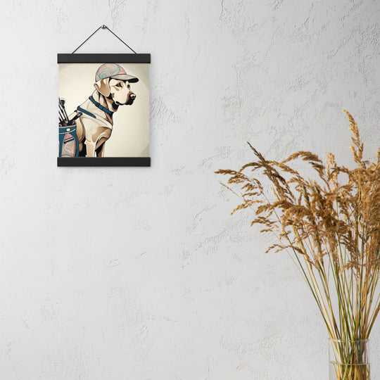 Poster with hangers-Labrador Retriever Golfer