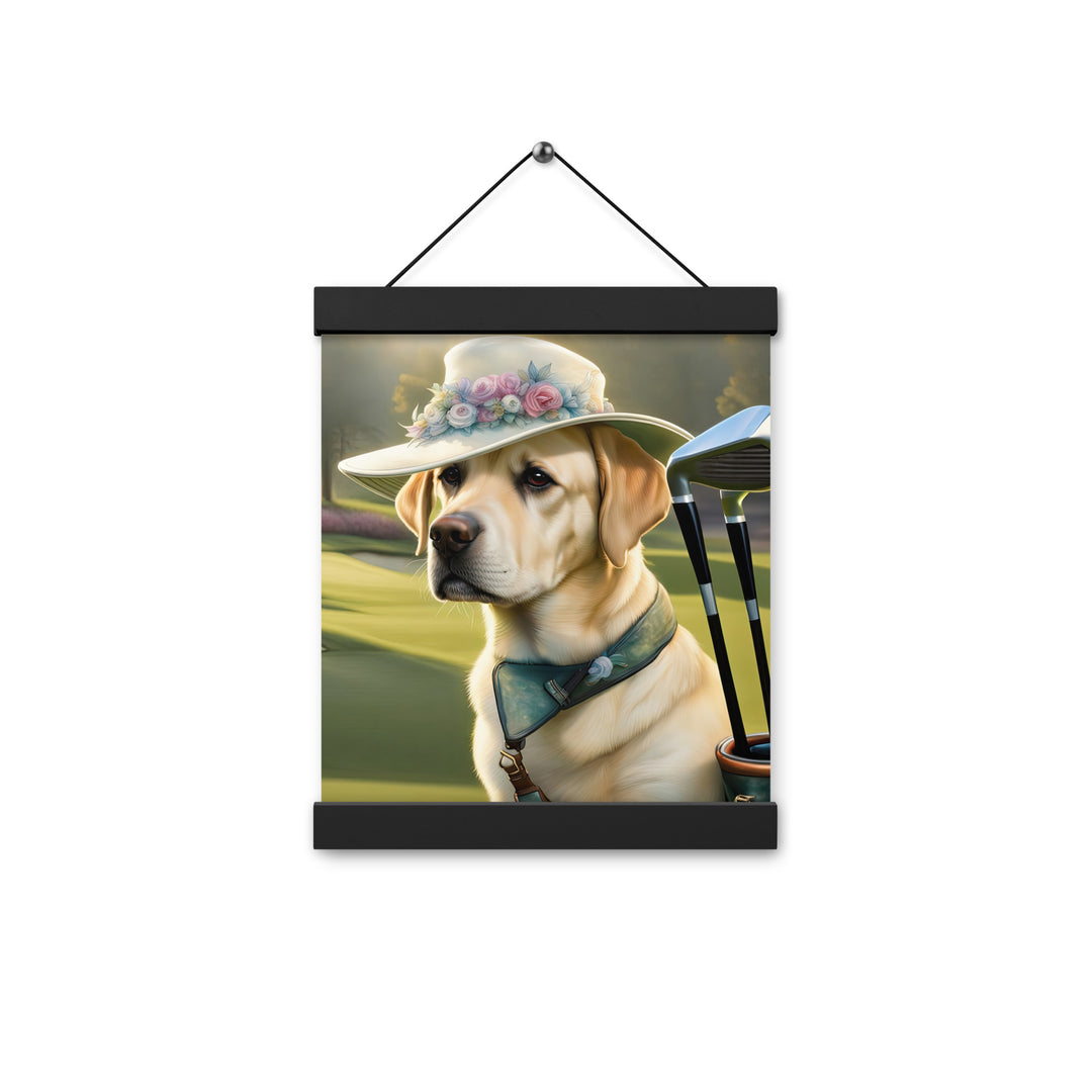 Poster with hangers-Labrador Retriever Golfer V5