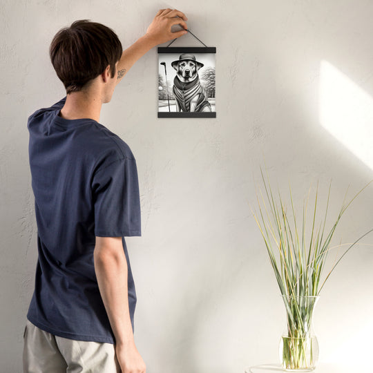 Poster with hangers-Labrador Retriever Golfer V7