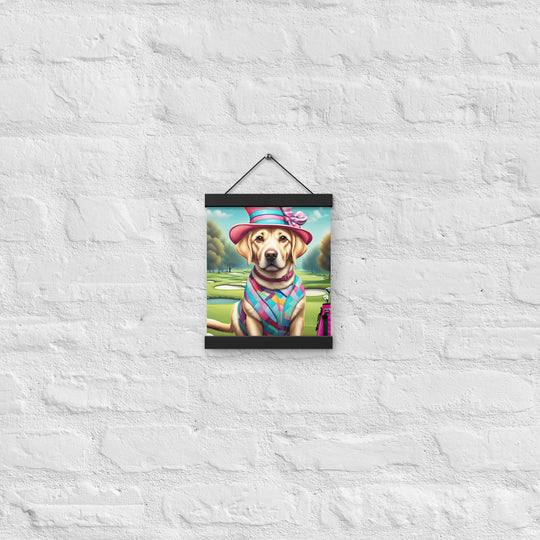 Poster with hangers-Labrador Retriever Golfer V9