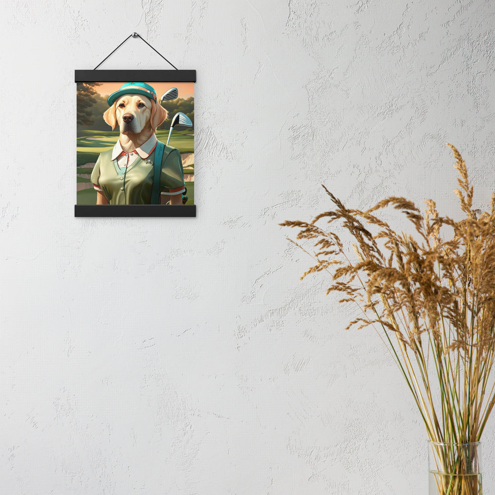 Poster with hangers-Labrador Retriever Golfer V14