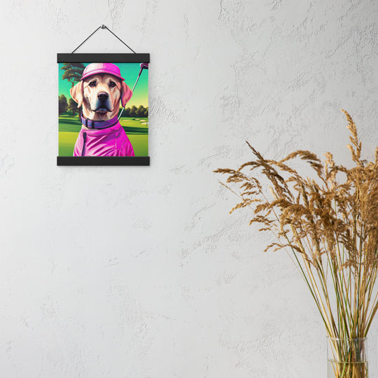 Poster with hangers-Labrador Retriever Golfer V16