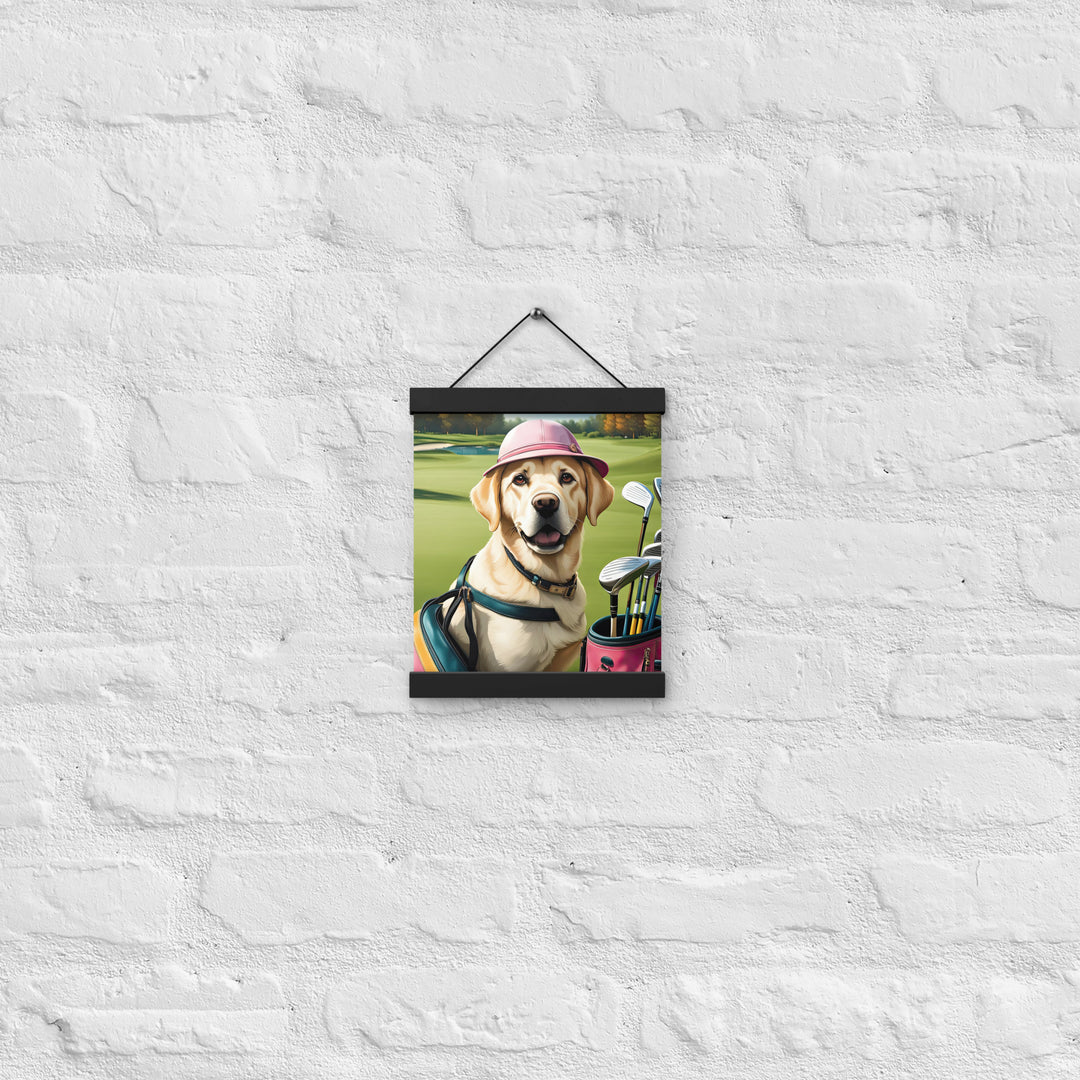 Poster with hangers-Labrador Retriever Golfer V19