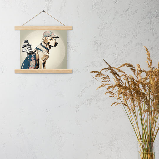 Poster with hangers-Labrador Retriever Golfer