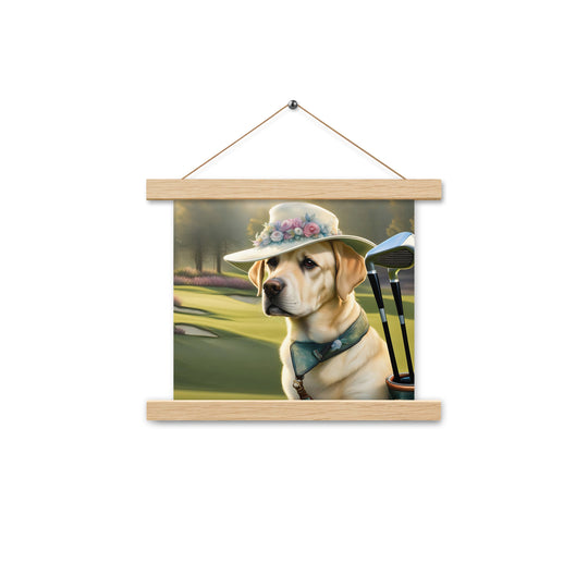 Poster with hangers-Labrador Retriever Golfer V5