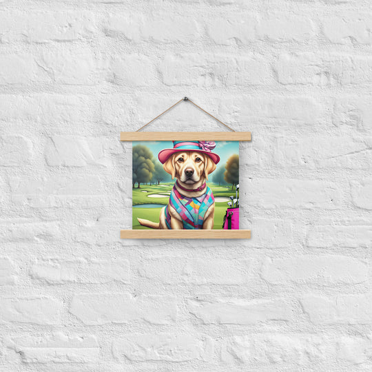 Poster with hangers-Labrador Retriever Golfer V9