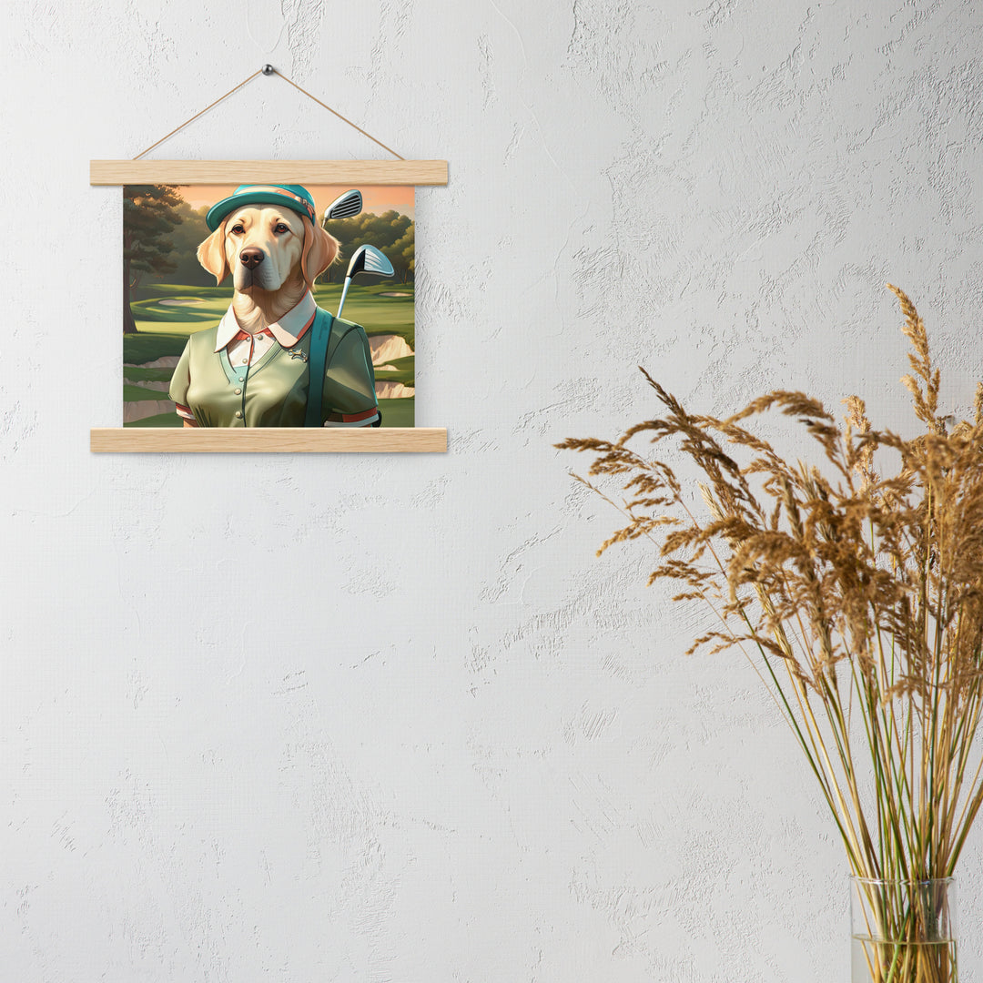 Poster with hangers-Labrador Retriever Golfer V14