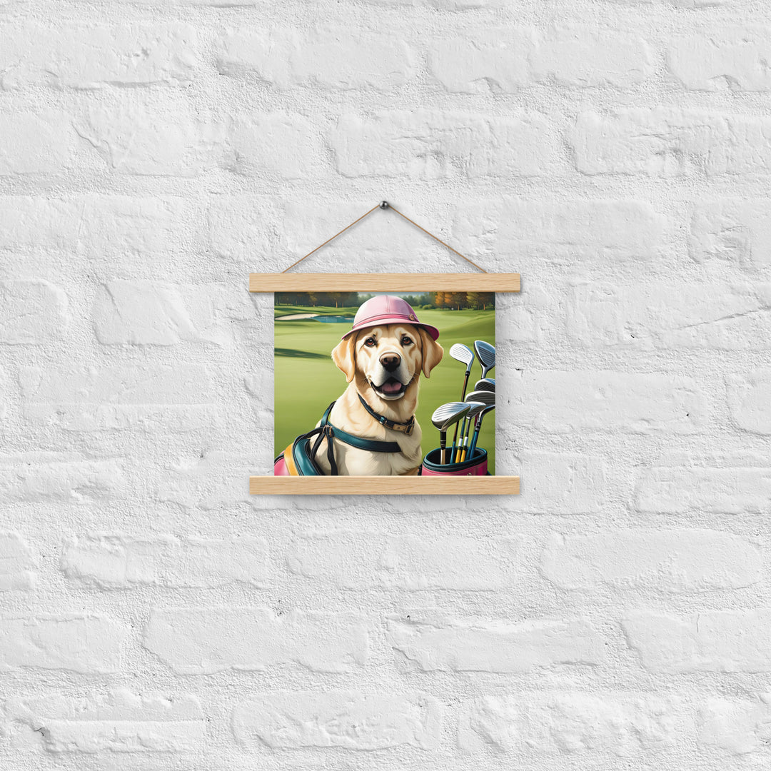 Poster with hangers-Labrador Retriever Golfer V19