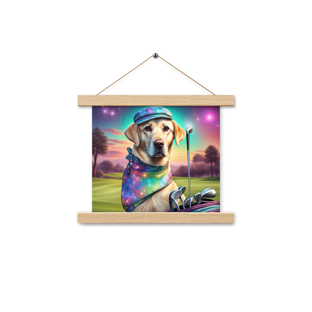 Poster with hangers-Labrador Retriever Golfer V21