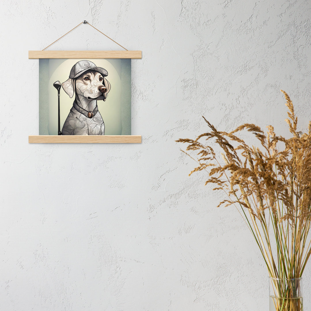 Poster with hangers-Labrador Retriever Golfer V22