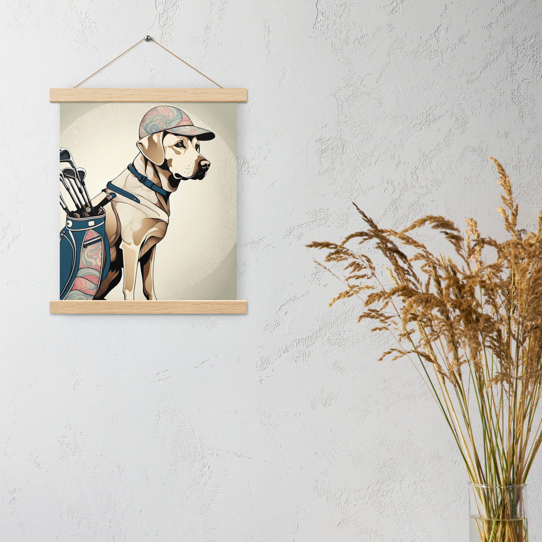 Poster with hangers-Labrador Retriever Golfer