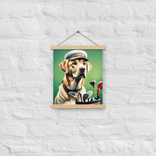 Poster with hangers-Labrador Retriever Golfer V3