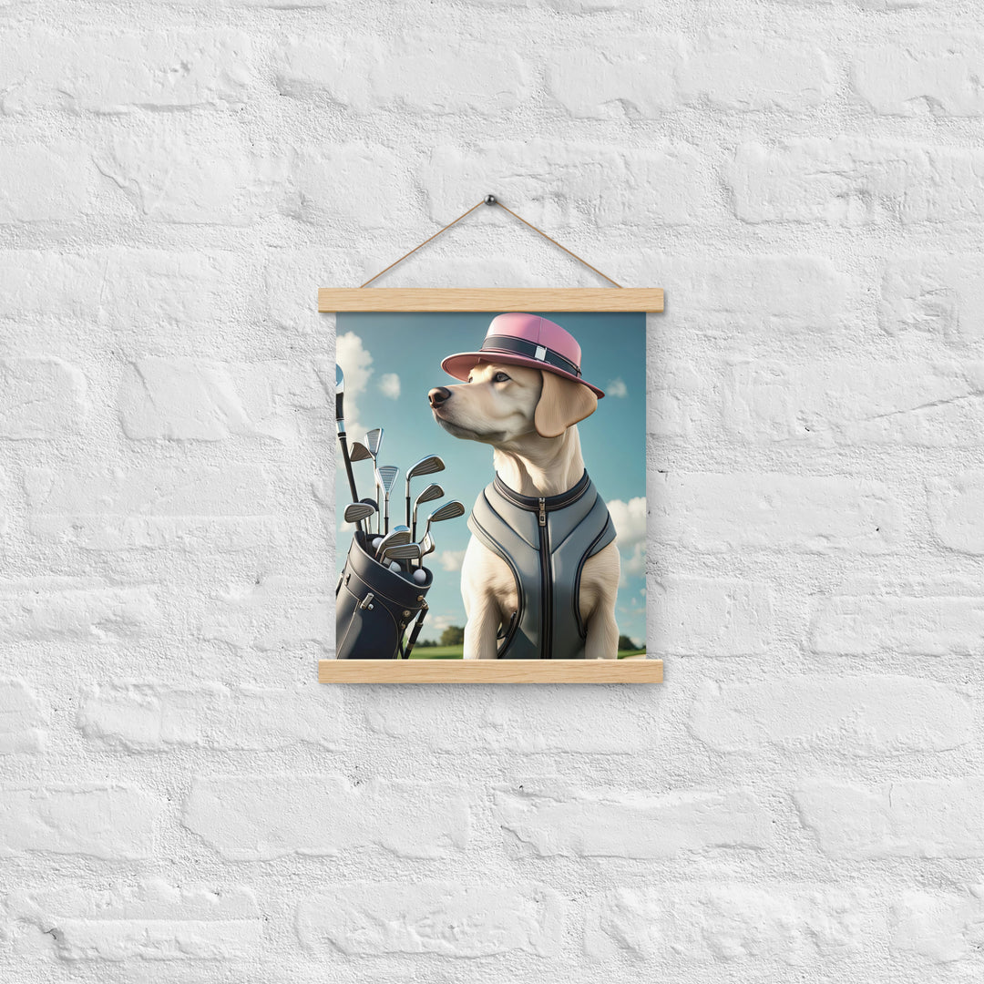 Poster with hangers-Labrador Retriever Golfer V4