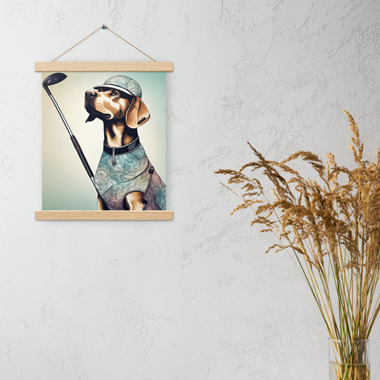 Poster with hangers-Labrador Retriever Golfer V8