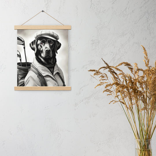 Poster with hangers-Labrador Retriever Golfer V11