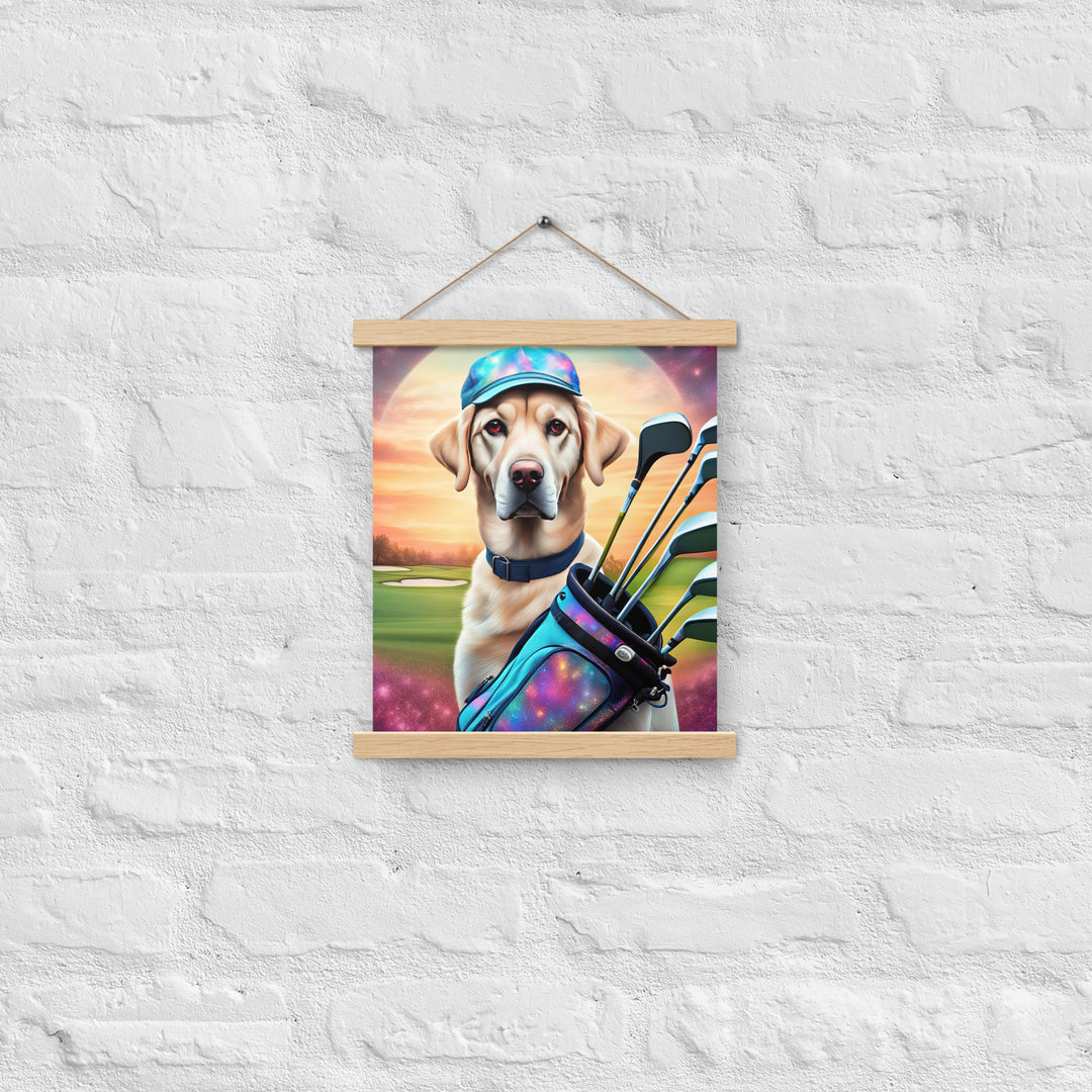 Poster with hangers-Labrador Retriever Golfer V13