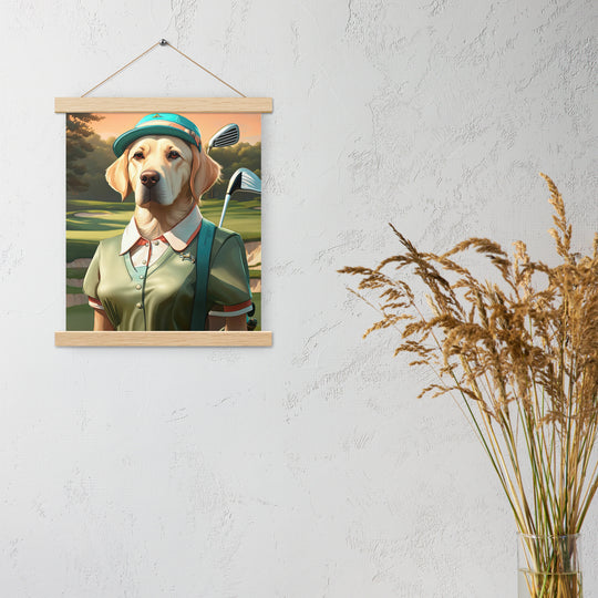 Poster with hangers-Labrador Retriever Golfer V14