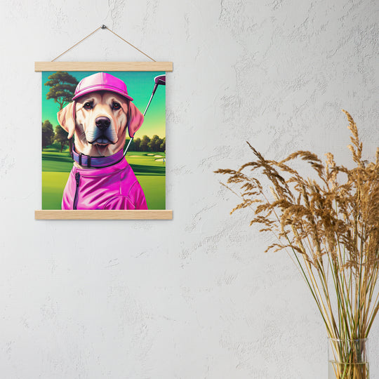 Poster with hangers-Labrador Retriever Golfer V16