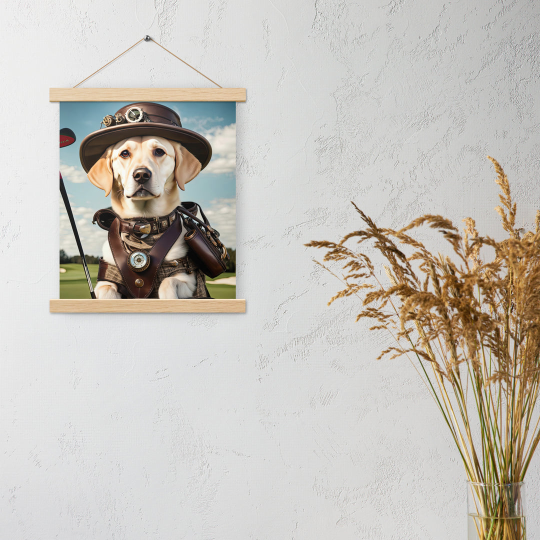 Poster with hangers-Labrador Retriever Golfer V20