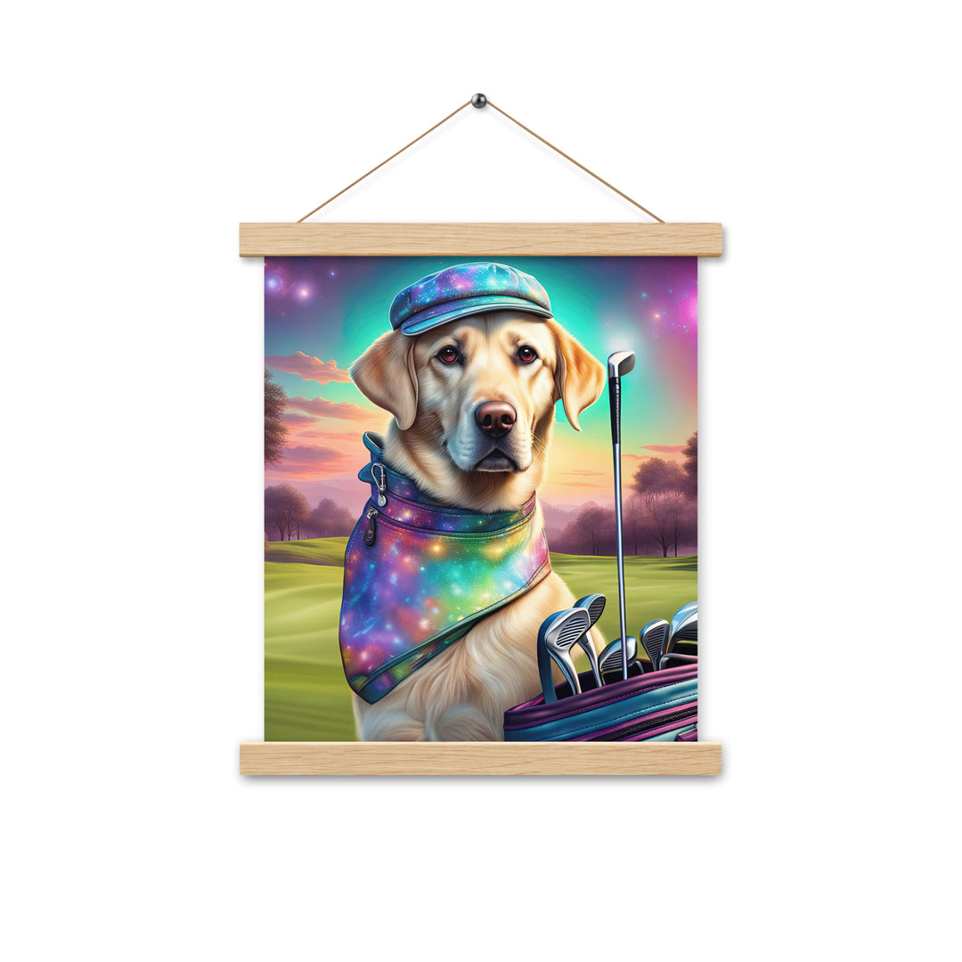 Poster with hangers-Labrador Retriever Golfer V21