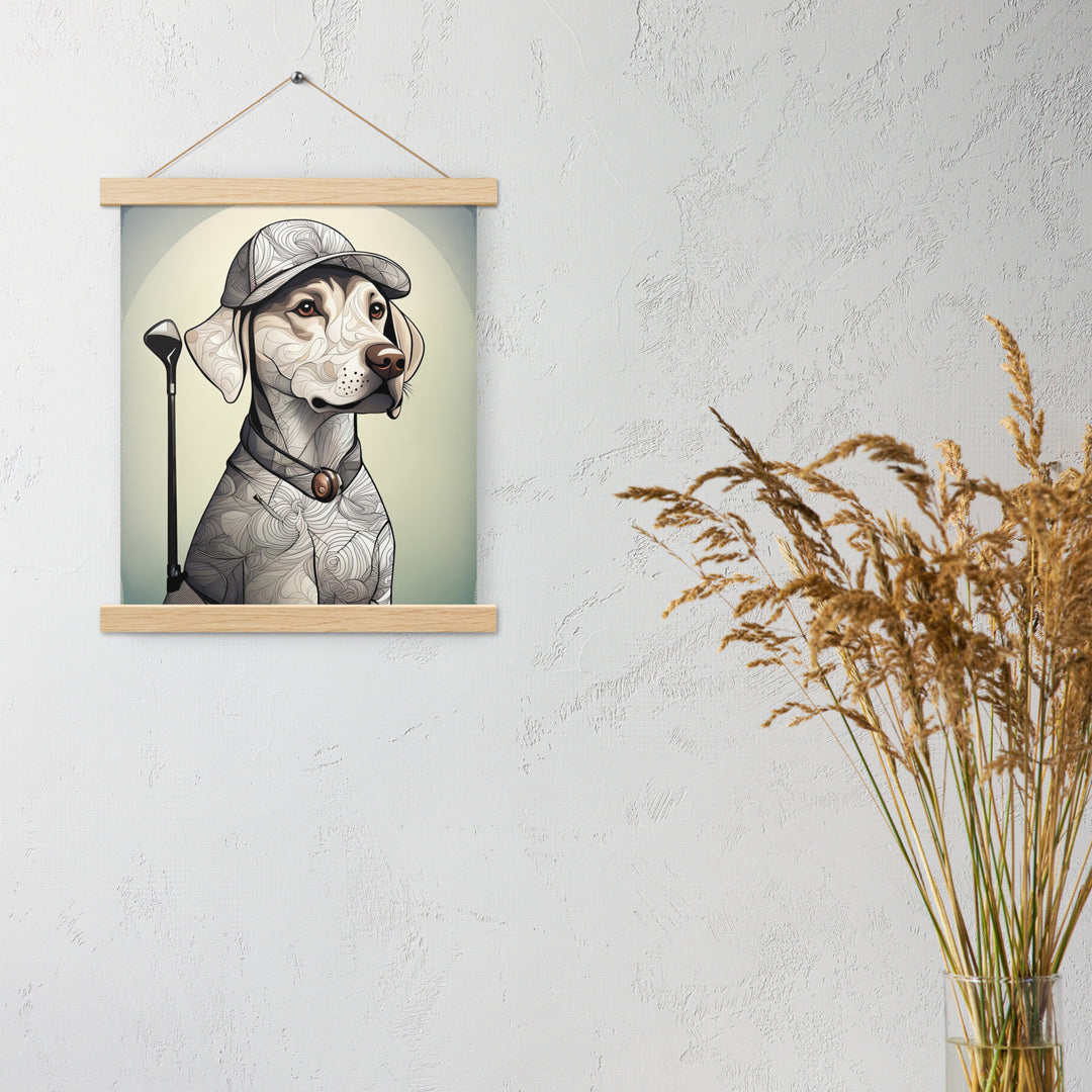 Poster with hangers-Labrador Retriever Golfer V22