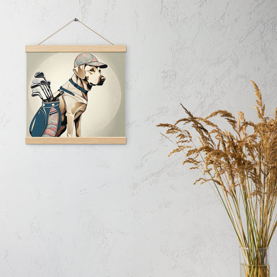 Poster with hangers-Labrador Retriever Golfer