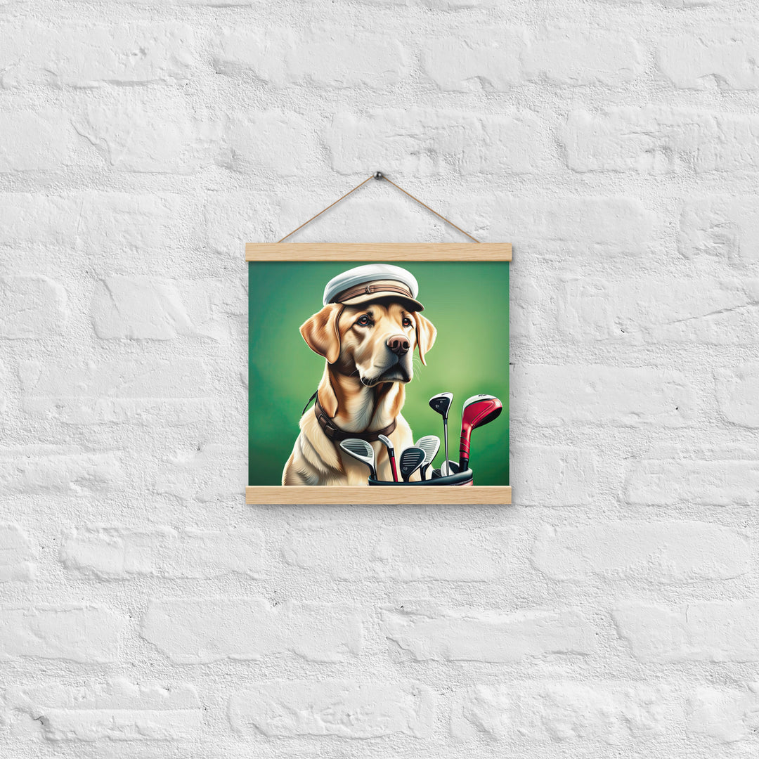 Poster with hangers-Labrador Retriever Golfer V3