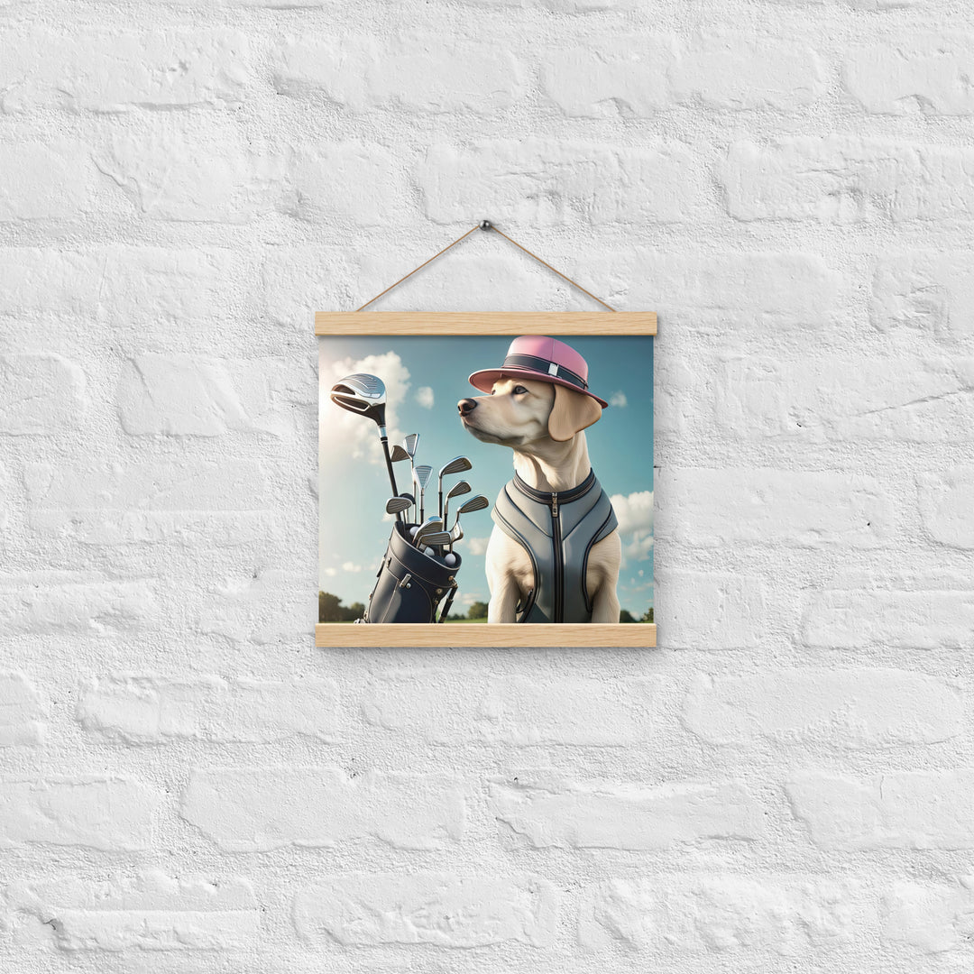 Poster with hangers-Labrador Retriever Golfer V4