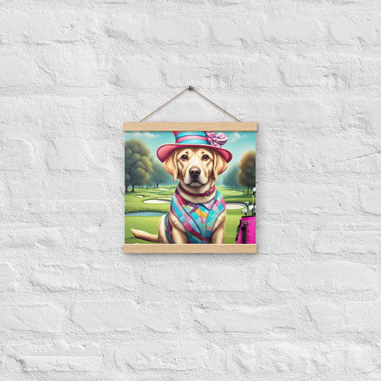 Poster with hangers-Labrador Retriever Golfer V9