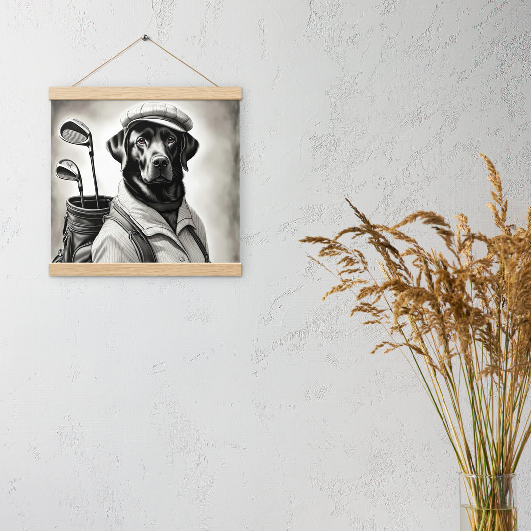 Poster with hangers-Labrador Retriever Golfer V11