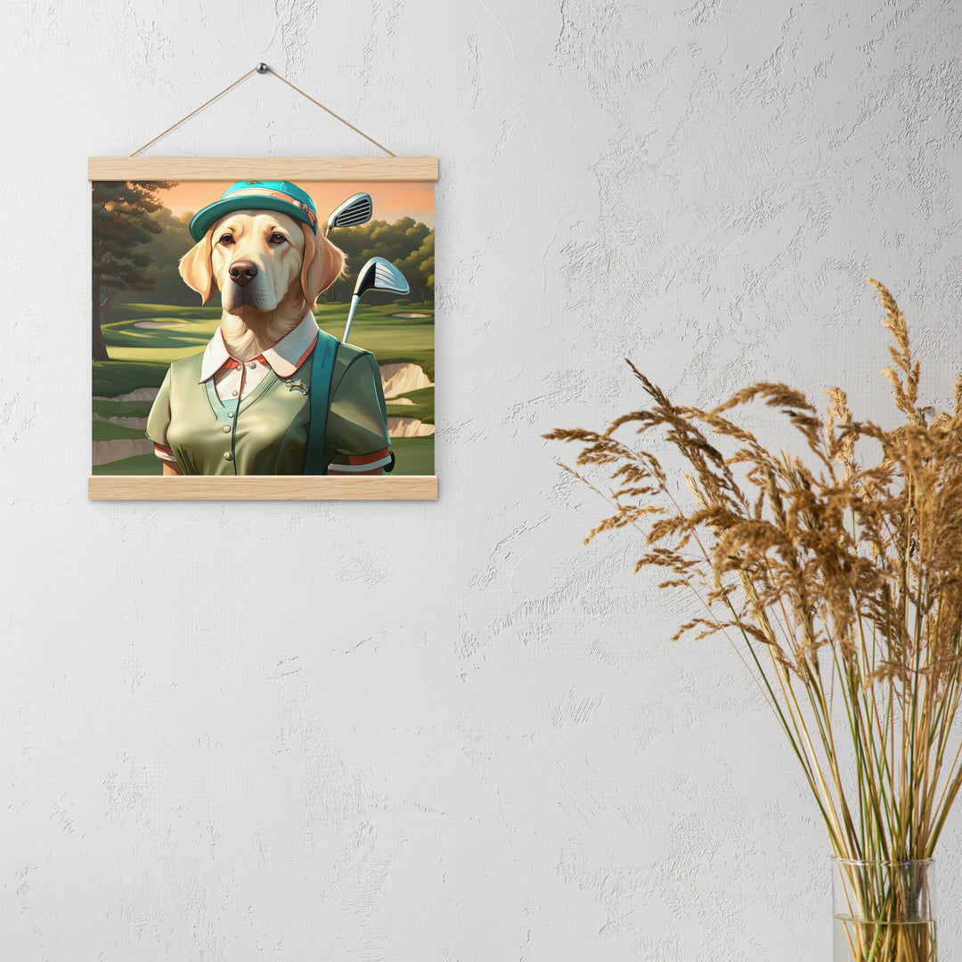 Poster with hangers-Labrador Retriever Golfer V14