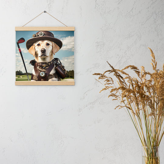 Poster with hangers-Labrador Retriever Golfer V20