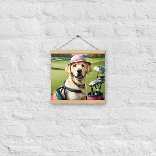 Poster with hangers-Labrador Retriever Golfer V19