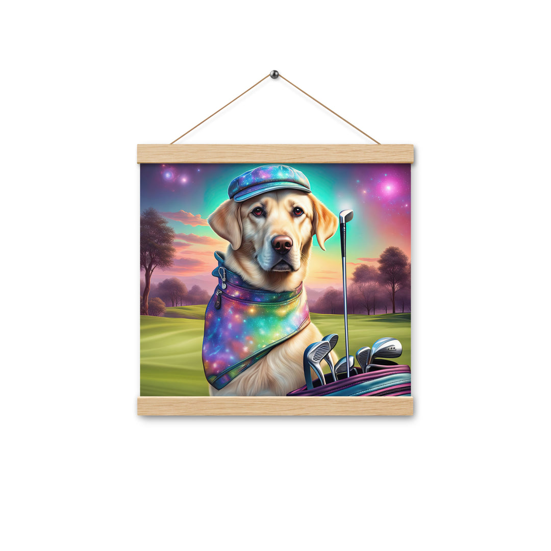 Poster with hangers-Labrador Retriever Golfer V21